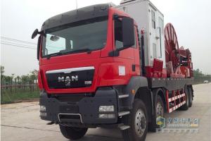用于油管作業(yè)機(jī)的德國曼恩(MAN)TGS 41.480 油田車底盤