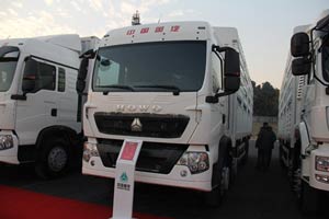 中國(guó)重汽 T5G 290馬力 8X4 LNG 倉柵車