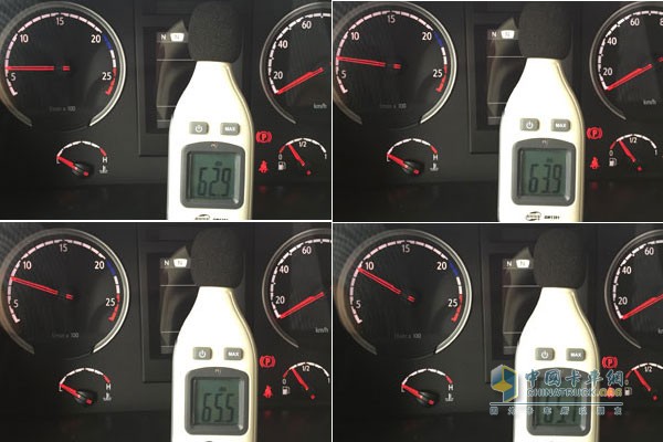發(fā)動(dòng)機(jī)轉(zhuǎn)速怠速、700r/min、800r/min、900r/min駕駛室內(nèi)部噪音