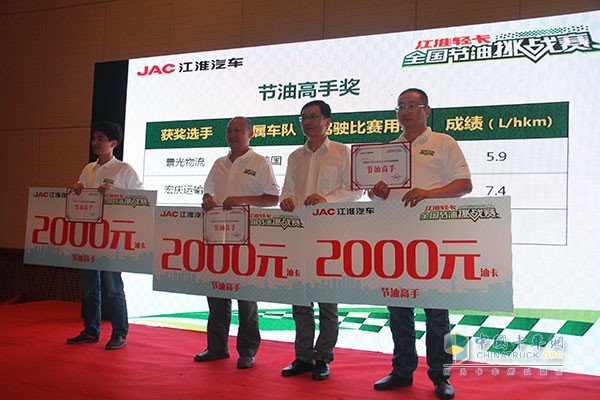 帥鈴邁斯福5.9L/100km 江淮輕卡節(jié)油賽上海總決賽完美收官！