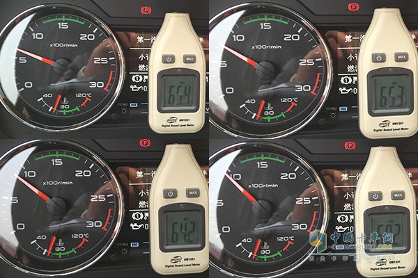 發(fā)動(dòng)機(jī)轉(zhuǎn)速怠速、700r/min、800r/min、900r/min駕駛室內(nèi)部噪音