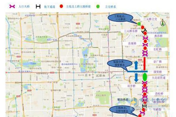 北京市重要交通干線——東三環(huán)主路大修5日正式啟動(dòng)，大修路段北起三元橋西，南至分鐘寺橋東，全長(zhǎng)10.86公里，計(jì)劃于10月底前全部完工。