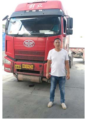 崔建中與愛車解放錫柴奧威動(dòng)力J6P