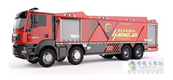 中國(guó)重汽汕德卡25噸泡沫供液消防車