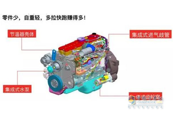 東風康明斯ISL9.5發(fā)動機自重輕，多拉快跑賺得多！