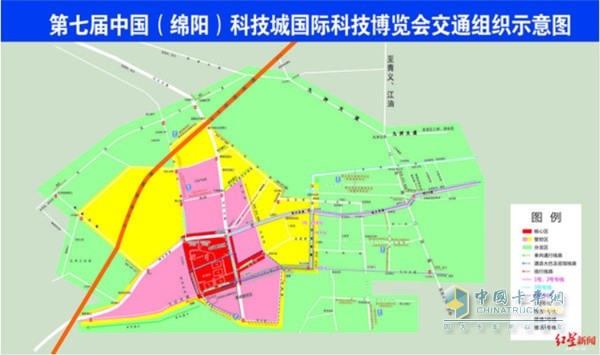 第七屆中（綿陽）科技城國(guó)際科技博覽會(huì)交通組織示意圖
