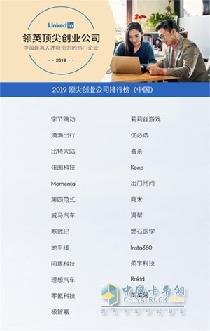 滿幫集團2019年頂尖創(chuàng)業(yè)公司榜單