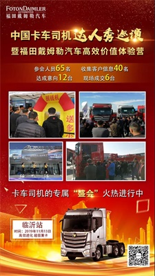 中國(guó)卡車(chē)司機(jī)達(dá)人秀巡演暨福田戴姆勒汽車(chē)高效價(jià)值體驗(yàn)營(yíng)