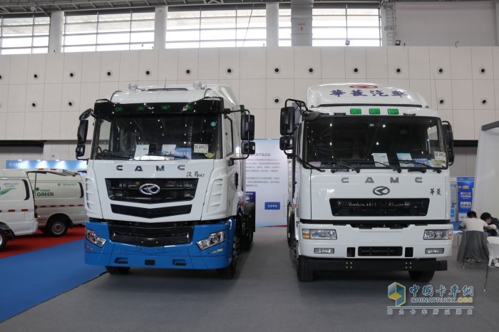 華菱漢馬6×4漢馬H7換電牽引車和華菱8×4換電攪拌運輸車