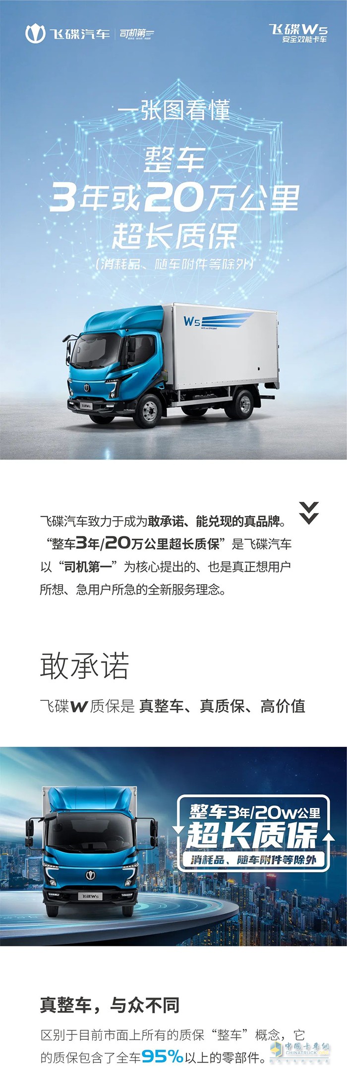 一圖看懂飛碟W整車3年或20萬公里超長(zhǎng)質(zhì)保