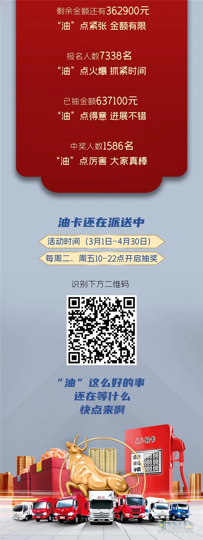 解放輕卡，油卡持續(xù)火爆