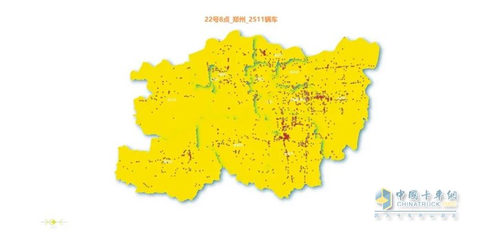 22號8點確認在鄭車輛共2511臺