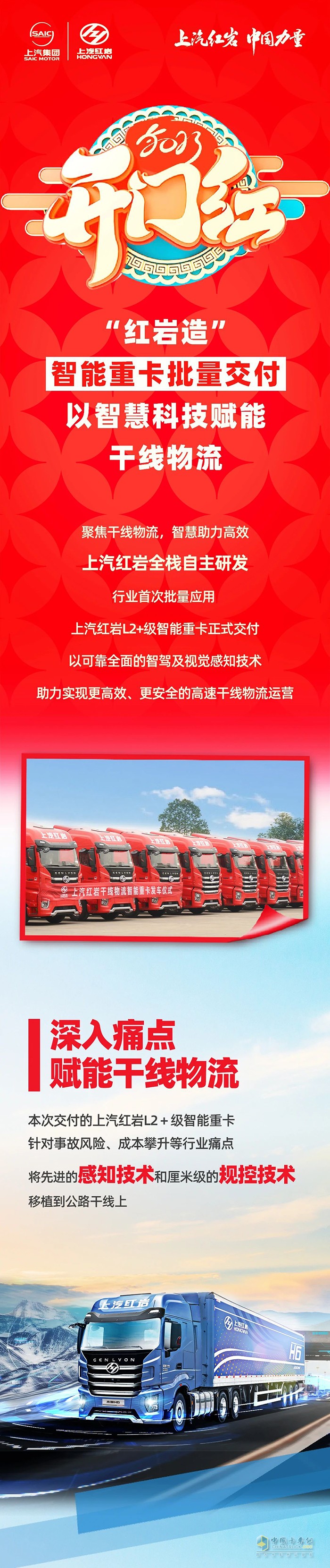  “紅巖造”智能重卡批量交付，以智慧科技賦能干線物流