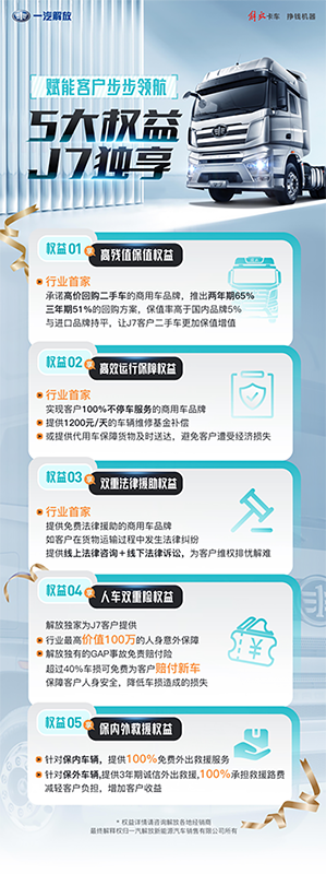 5大權(quán)益重磅來(lái)襲！行業(yè)首推一汽解放J7獨(dú)享！