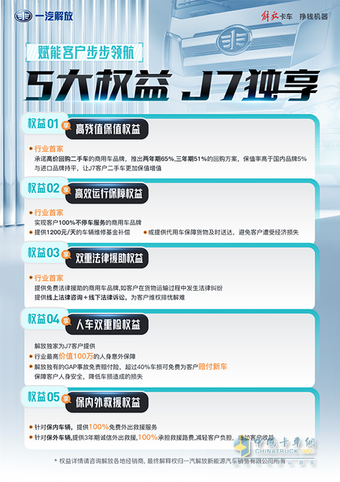 行業(yè)首推！5大權(quán)益高能來(lái)襲，一汽解放J7獨(dú)享不容錯(cuò)過(guò)