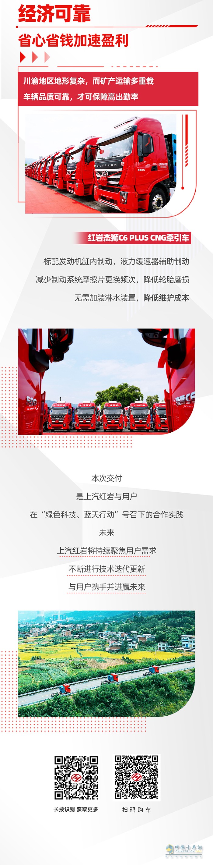 上汽紅巖100臺CNG牽引車交車暨戰(zhàn)略合作簽約儀式圓滿舉行！