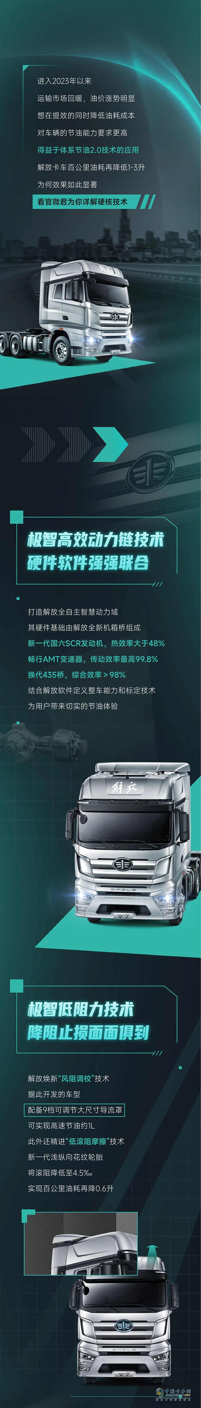 解放卡車:體系節(jié)油2.0技高一籌，百公里油耗再降1-3升！