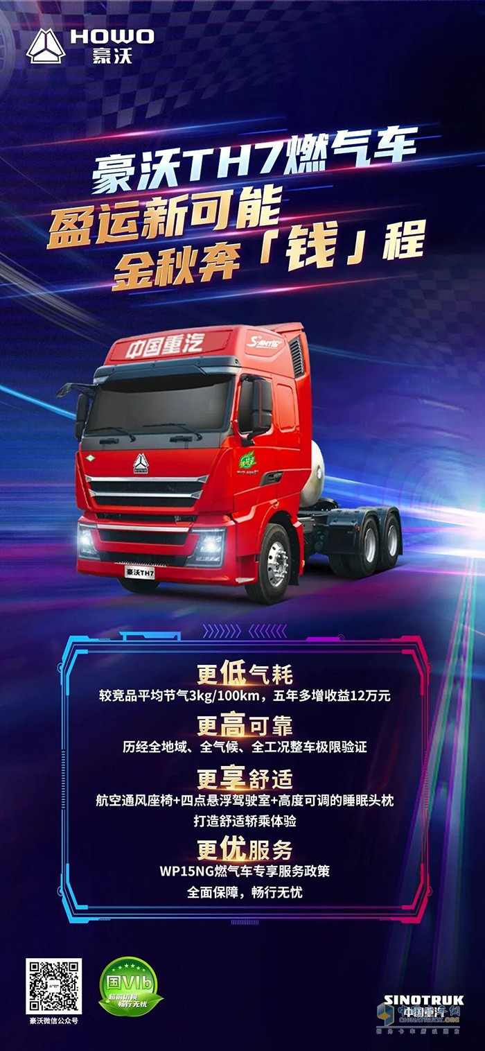 豪沃TH7燃?xì)廛嚕\(yùn)新可能，金秋奔錢程！