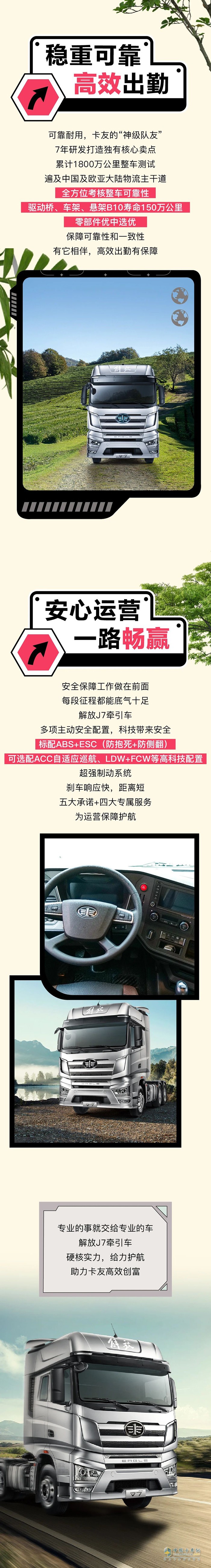 黃金搭檔，實力領(lǐng)跑！一汽解放J7牽引車伴您高效奔“富”