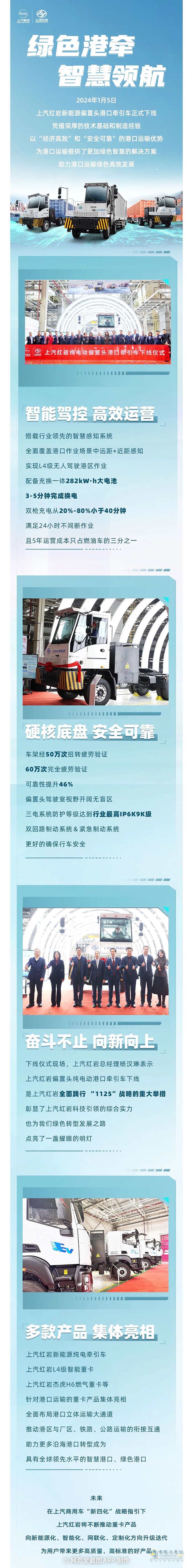 綠色港牽智慧領(lǐng)航，上汽紅巖新能源偏置頭港口牽引車正式下線!