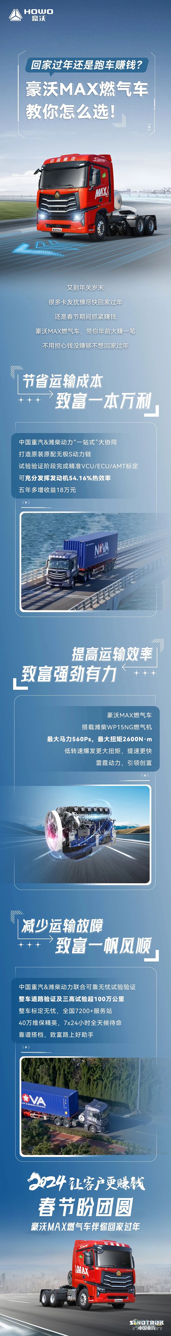 回家過年還是跑車賺錢？豪沃MAX燃氣車教你怎么選