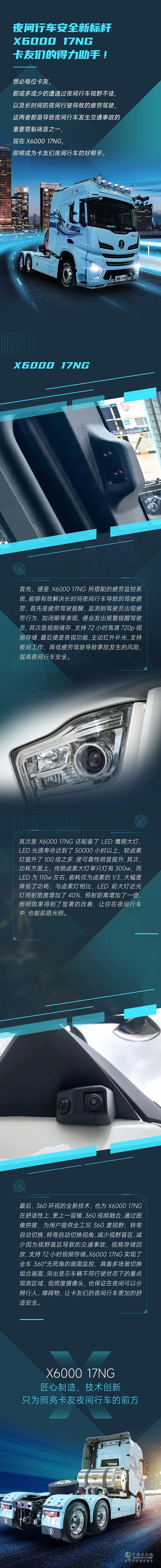 夜間行車安全新標(biāo)桿，陜汽X6000 17NG，卡友們的得力助手！