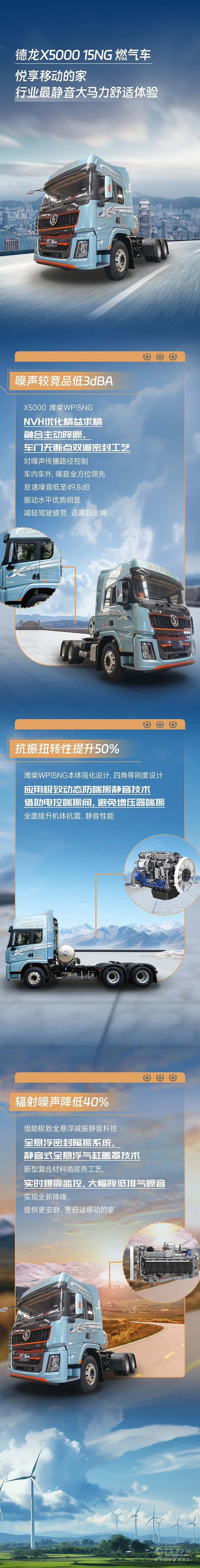 陜汽德龍X5000 15NG燃?xì)廛?chē)極致動(dòng)力靜音