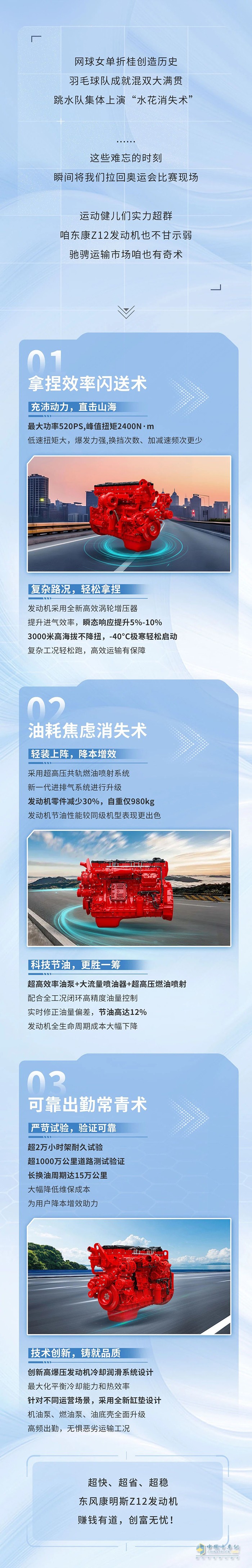 健兒們有“水花消失術(shù)”、“飛速接球術(shù)”東康Z12發(fā)動機也有奇術(shù)