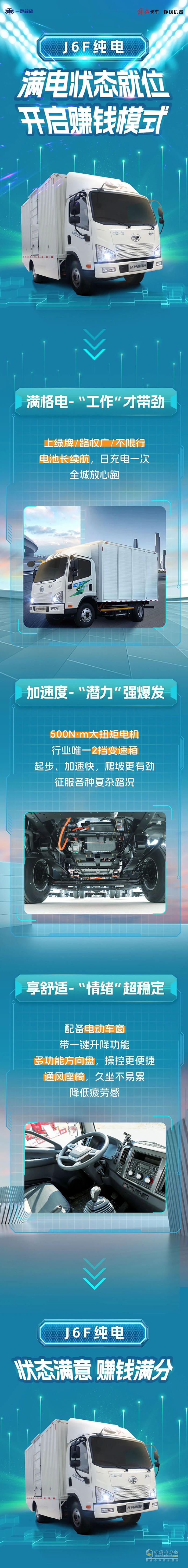 解放輕卡6F純電:滿電狀態(tài)就位，開啟賺錢模式！