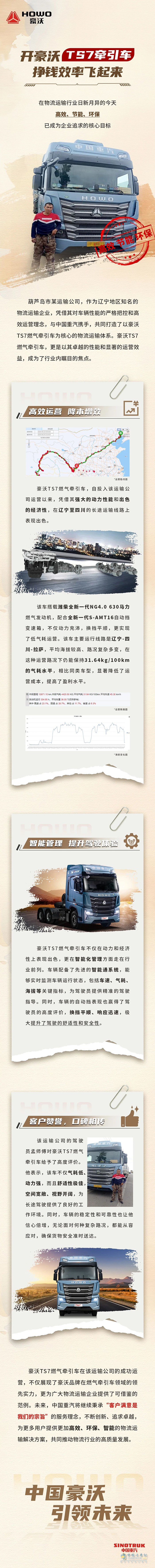 “開豪沃TS7牽引車，掙錢效率飛起來！”