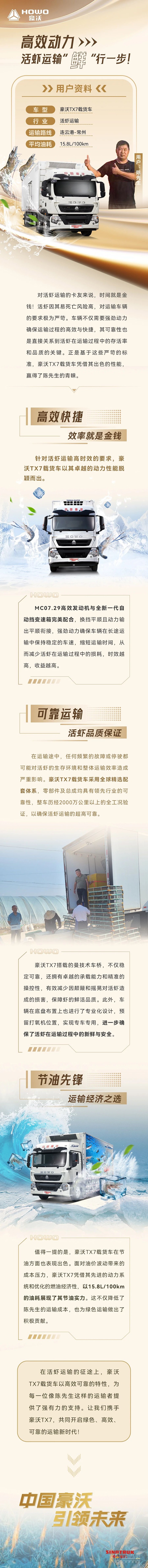 中國(guó)重汽豪沃:“高效動(dòng)力，活蝦運(yùn)輸“鮮”行一步！
