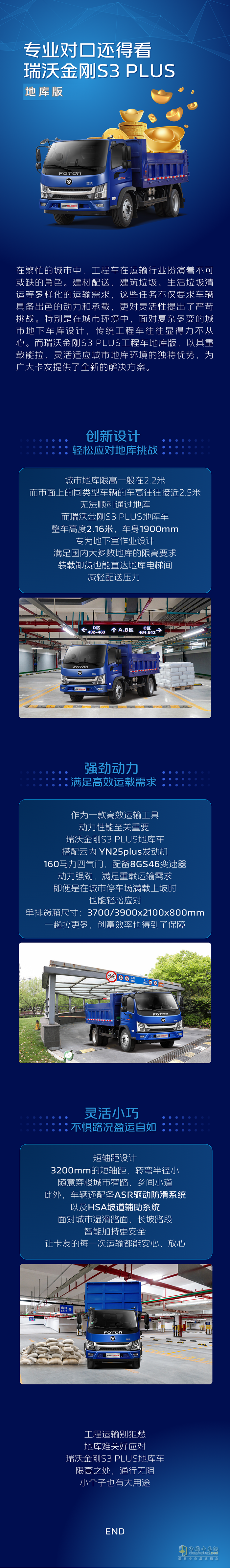瑞沃金剛S3 PLUS地庫版，城市地庫運輸別犯愁，選TA專業(yè)對口！