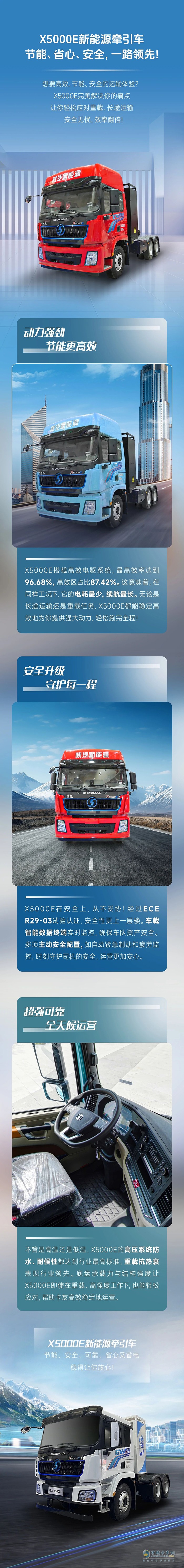 陜汽X5000E新能源牽引車(chē)：節(jié)能、省心、安全，一路領(lǐng)先！