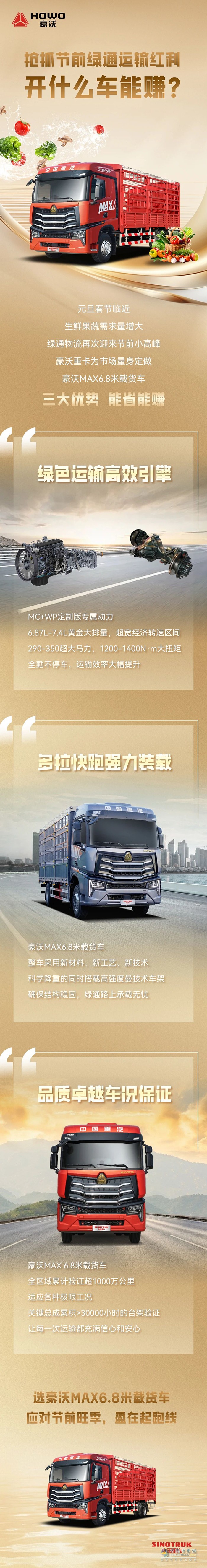 中國重汽豪沃:搶抓節(jié)前綠通運輸紅利，開什么車能賺？
