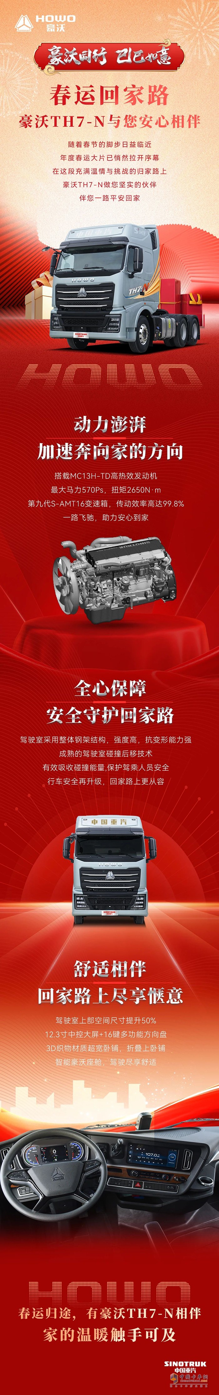 春運(yùn)回家路，豪沃TH7-N與您安心相伴