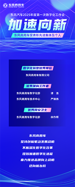加速向新！東風(fēng)商用車數(shù)字化轉(zhuǎn)型成果獲集團表彰