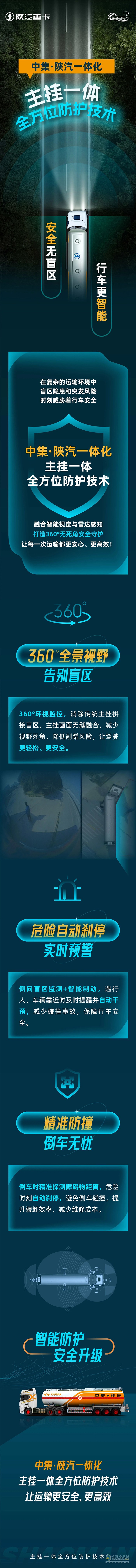 中集?陜汽一體化主掛一體全方位防護技術(shù)，安全無盲區(qū)，行駛更智能！