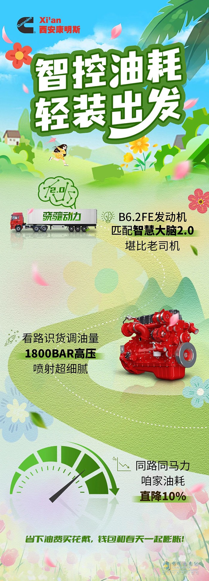 智控油耗多省錢，西安康明斯B6.2FE發(fā)動機膨脹錢包有實力！