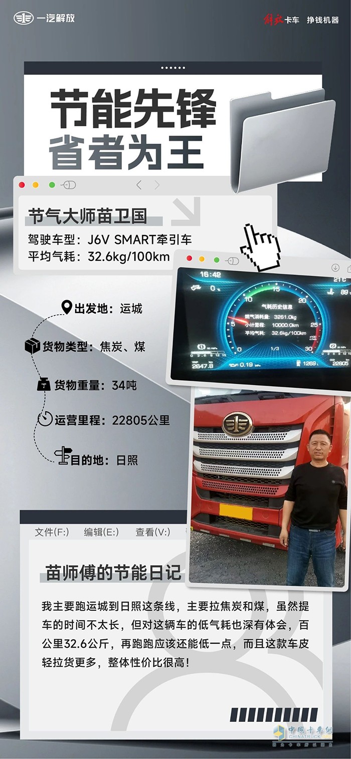 越跑越省！解放J6V SMART讓苗師傅信心十足！
