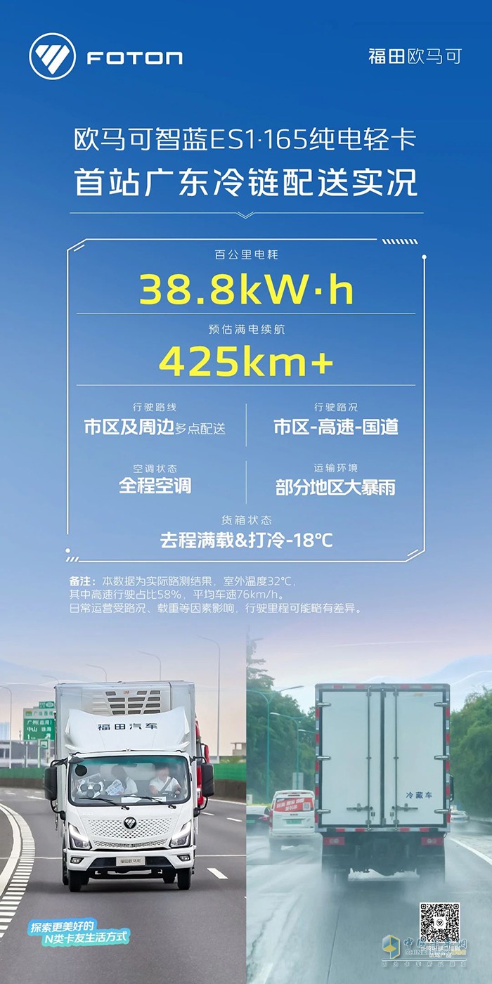 直擊歐馬可智藍(lán)ES1·165廣州城市群冷鏈用戶(hù)實(shí)況測(cè)試