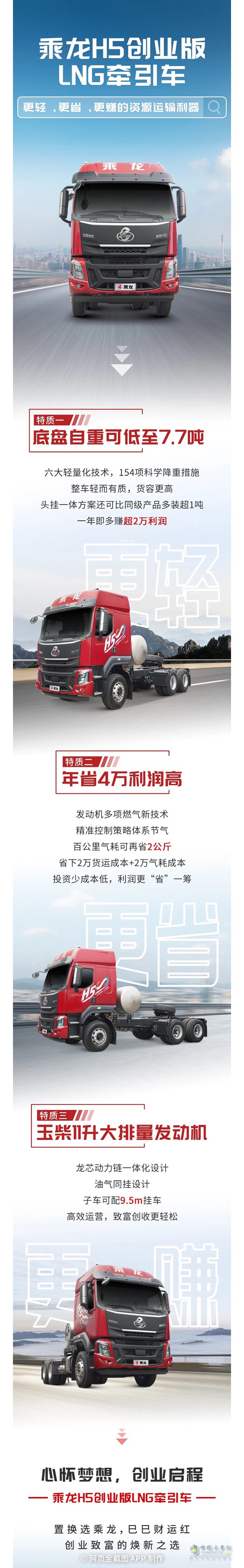 年省4萬利潤高，乘龍H5創(chuàng)業(yè)版LNG牽引車的創(chuàng)業(yè)特質(zhì)是……