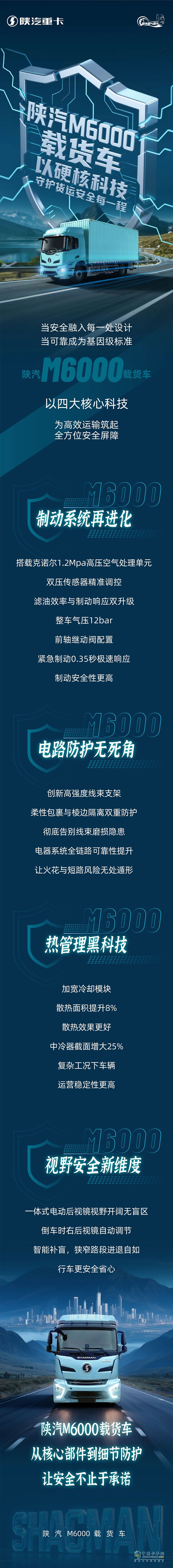 陜汽M6000載貨車:以硬核科技，守護貨運安全每一程!