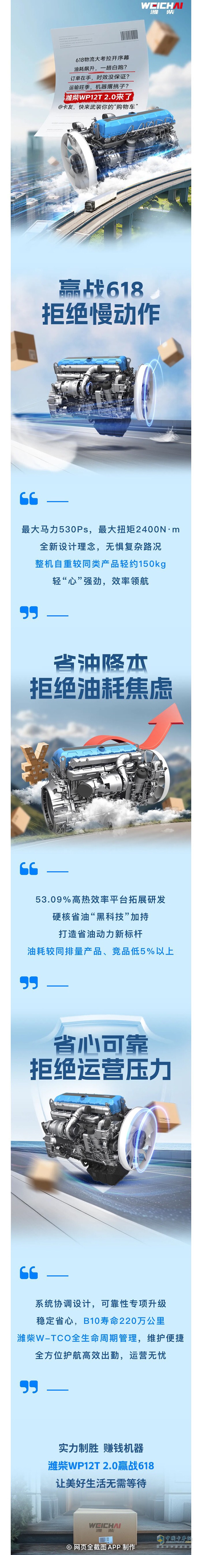 快遞“心”動力，濰柴WP12T 2.0助力卡友“穩(wěn)贏”618！