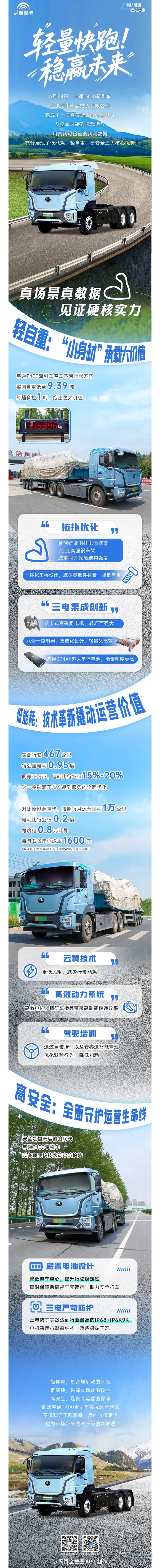 自重僅9.39噸，多拉1噸的宇通T400牽引車運(yùn)營實(shí)測數(shù)據(jù)揭曉！