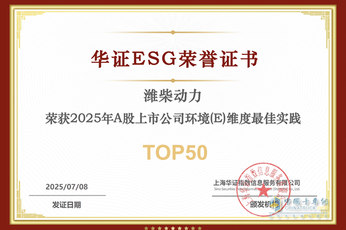 一次拿下兩項(xiàng) ESG 榮譽(yù)！濰柴動(dòng)力，就是這么硬核！