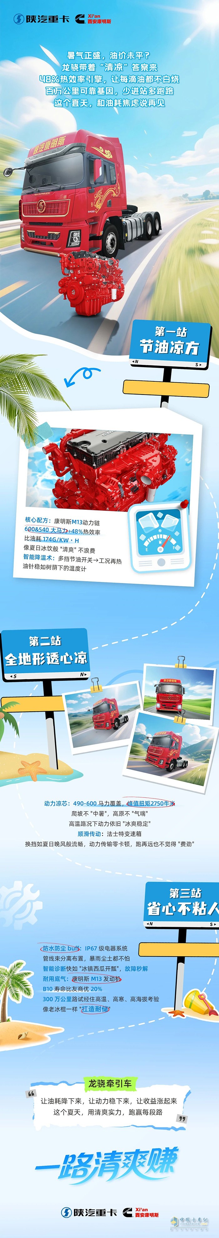 高溫暢行有“涼方”！康明斯M13發(fā)動(dòng)機(jī)省油高效更可靠