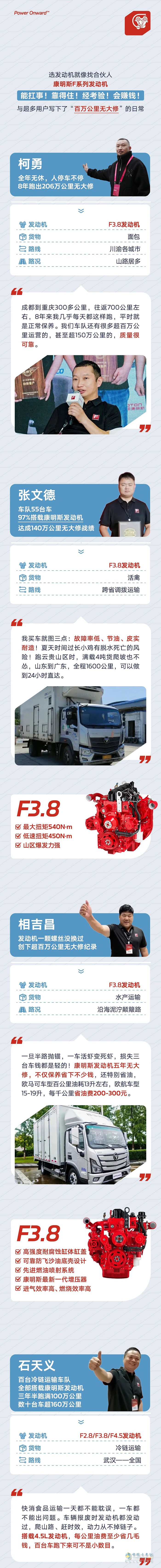 百萬公里無大修！康明斯F系列發(fā)動機帶用戶躺贏