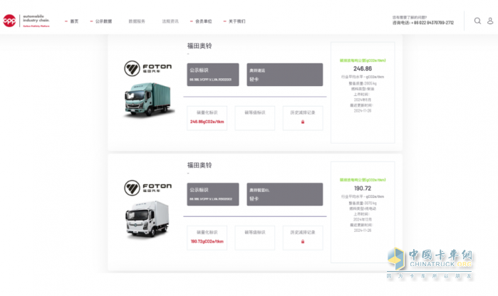 “碳”路先鋒 福田奧鈴兩款車型榮膺首批商用車碳足跡標(biāo)識